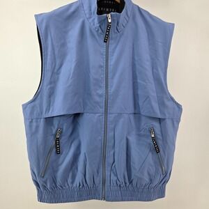 SDI TEC Men's Vest Medium Blue Zip Front Lightweight Utility Outdoor Workwear